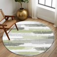 thumbnail image 2 of Round Rugs 5Ft, Green Abstract Round Area Rug Washable Indoor Throw Carpet, Grey Modern Mottled Art Oil Painting Soft Non Slip Circle Rug for Cabinet Bathroom Home Decor Aesthetic, 2 of 8