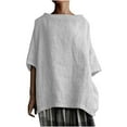 thumbnail image 1 of Birdeem T-Shirt à Manches Courtes pour Femmes, en Coton Vintage et Uni, Col Rond, Style Élégant, 1 of 6