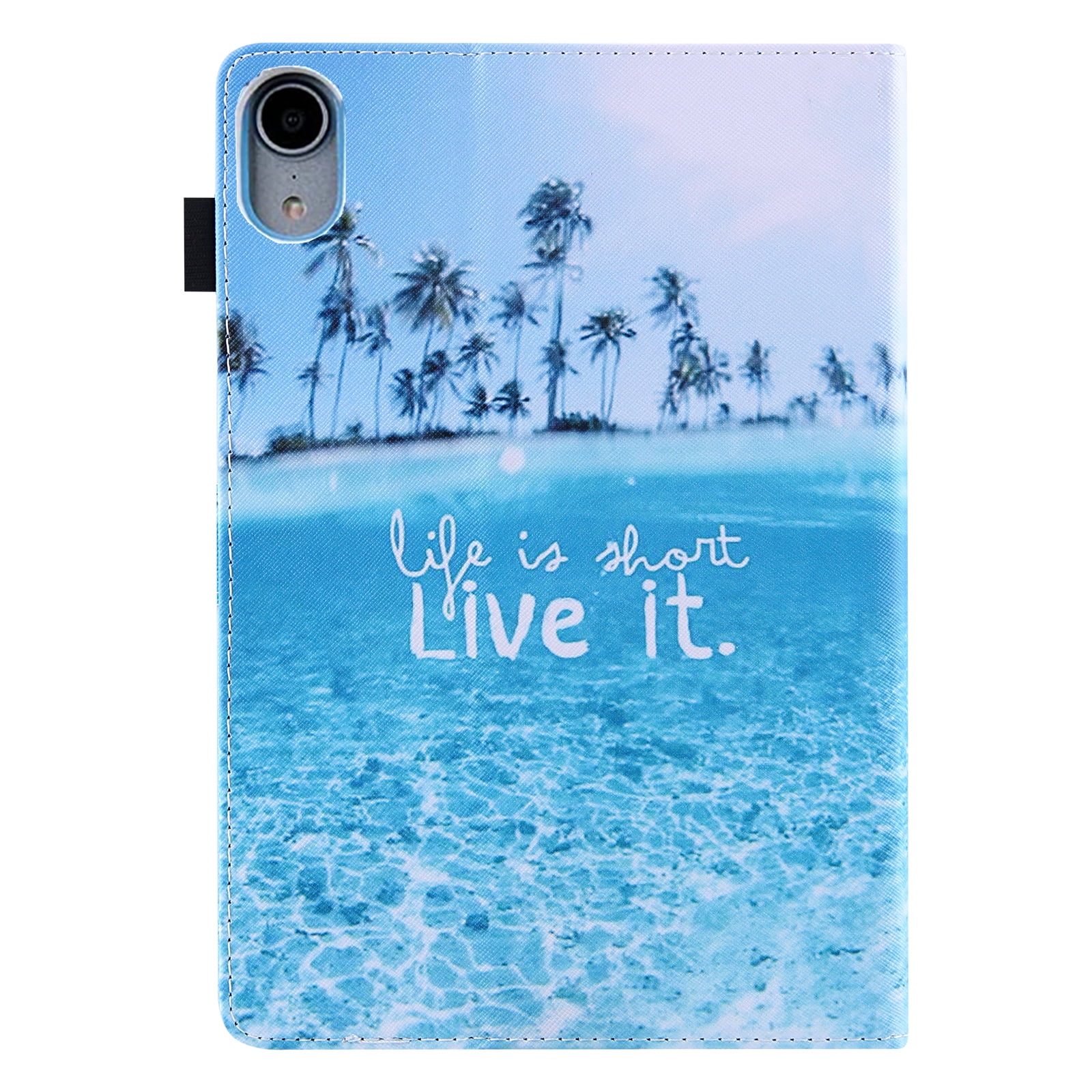 Allytech for Apple iPad 10th Generation 10.9 inch Case 2022 with Stand Pencil Holder Card Pockets [Auto Wake/Sleep] Slim PU Leather Magnetic Smart Folio Wallet TPU Shockproof Cover, Blue Beach Palm