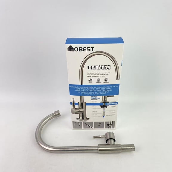FOBEST Faucets,Heavy Duty Lead-Free Reverse Osmosis Faucet for RO Drinking Water Filtration Systems, Brushed Nickel