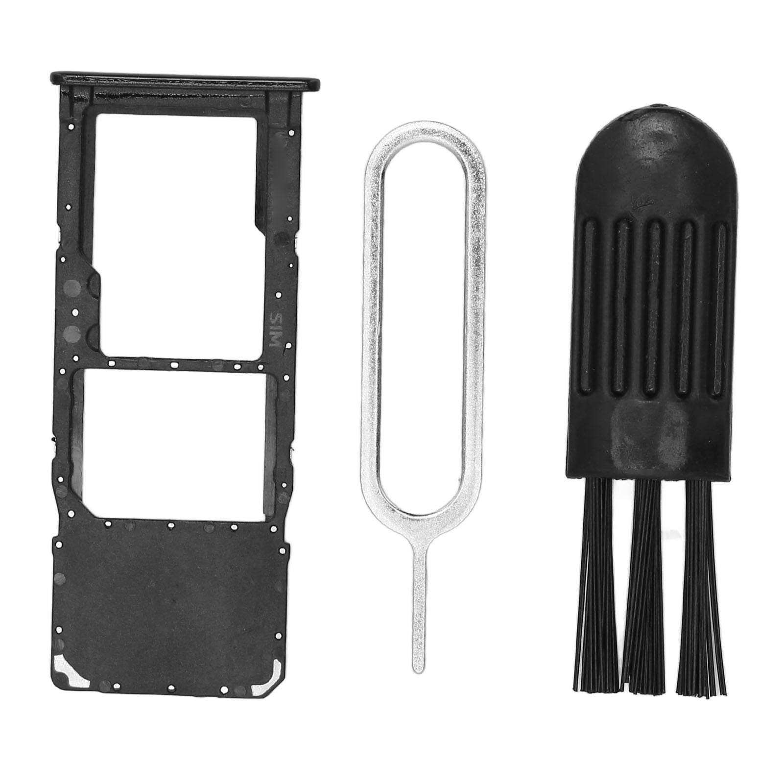 SIM Card Slot Tray Holder Replacement, SIM Card Tray Plastic With Eject Pin For Mobile Phones Black