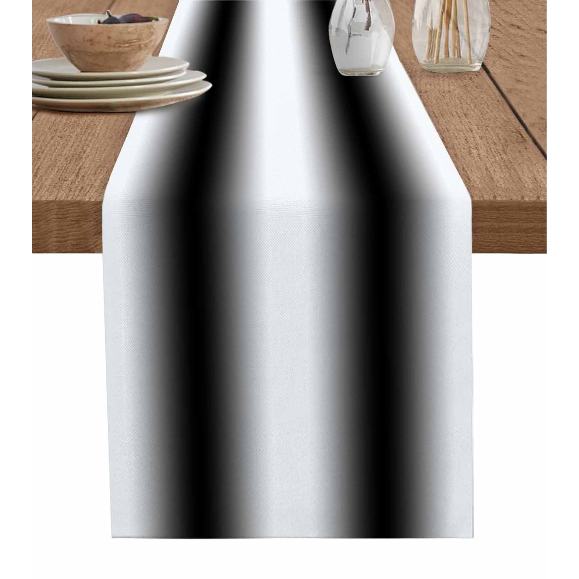 Hokiten Table Runners 108 Inches Long Dress Scarves Black Ombre Farmhouse Coffee/Dining/Kitchen Table Runner for Living Room Farmhouse Stripes Modern Art 13x108 Inch