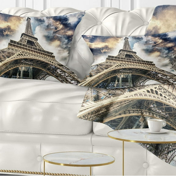 Designart 12" x 20" Blue Polyester Throw Pillow