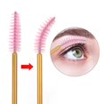 thumbnail image 4 of 300 Pack Mascara Wands Disposable Eye Lash Brushes Applicator for Eyelash Extensions Makeup Tool Bulk, Gold/Pink, 4 of 5