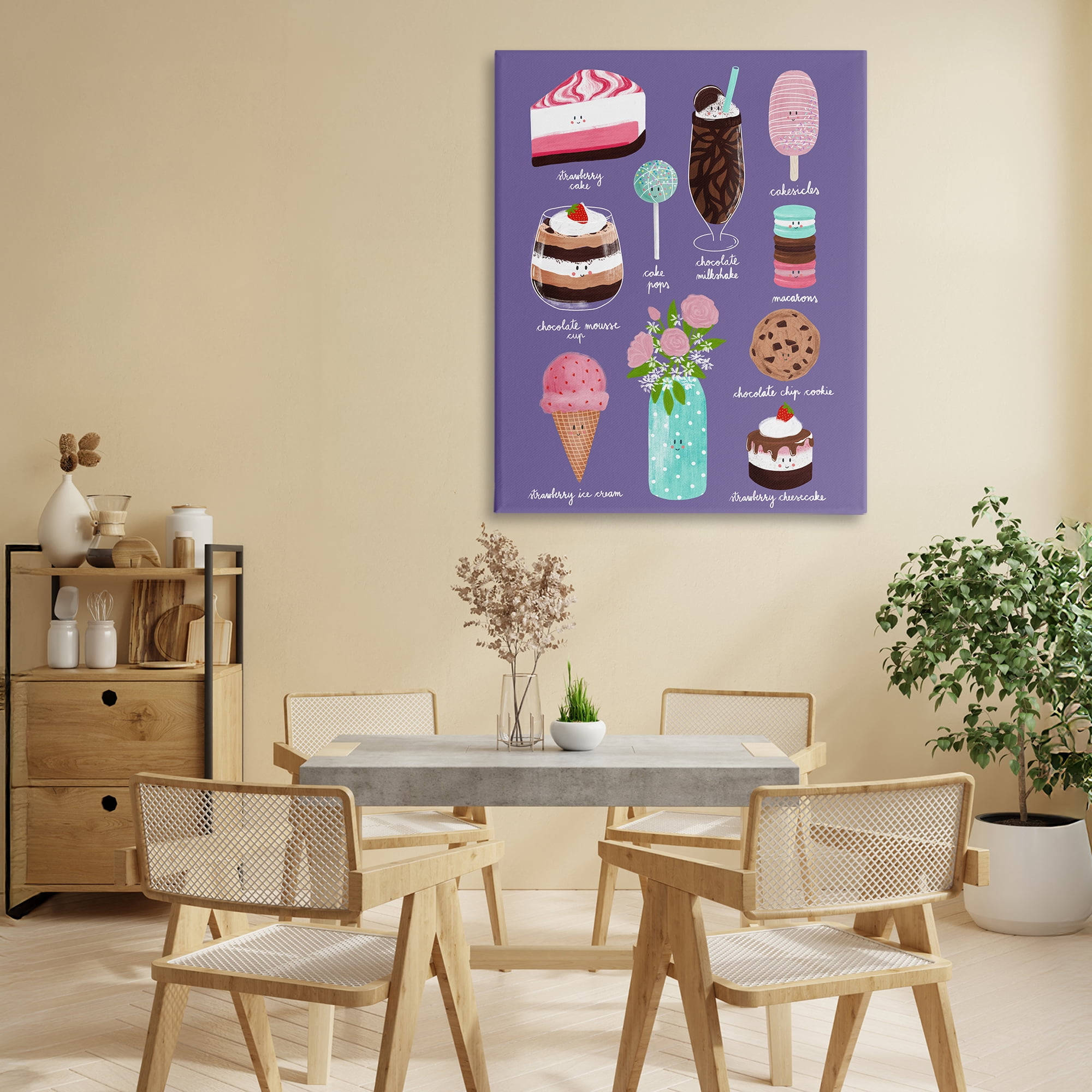 Stupell Industries Decadent Desserts & Flowers Canvas Wall Art, design by Metka Hiti
