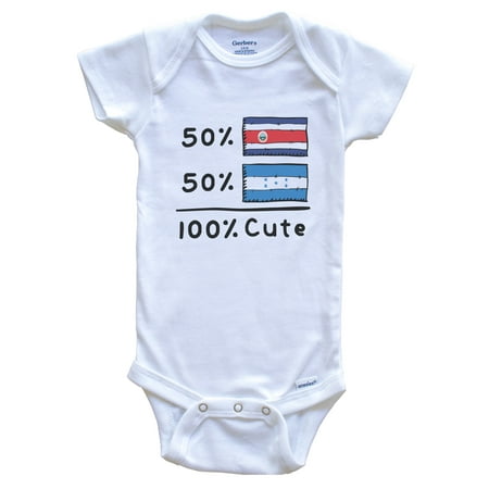 

50% Costa Rican Plus 50% Honduran Equals 100% Cute Costa Rica Honduras Flags Baby Bodysuit