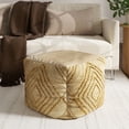 thumbnail image 4 of Laddha Home Designs Hand Woven Geometric Diamond Square Medium Pouf Ottoman - 18" - Brown, 4 of 6
