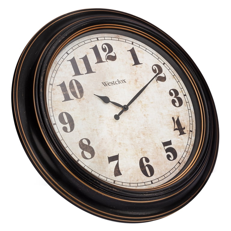 Westclox 23-Inch Oversized Round Analog Wall Clock, Brown photo 3
