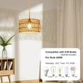 thumbnail image 4 of Hanging Lamps Rattan Pendant Light Hanging Lights 16.4ft Plug in Cord Pendant Light Fixture Plug Into Wall Outlet Pendant Lighting with On Off Switch for Bedroom Living (Cylindrical Shade), 4 of 14