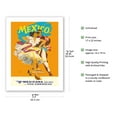 thumbnail image 2 of Mexico - Mexican Dancers - Mexicana Airlines (CMA) - Vintage Airline Travel Poster by Wright c.1950s - Bamboo Fine Art 290gsm Paper (Unframed) 17x22in, 2 of 4