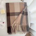 thumbnail image 2 of beishanbush Scarf Women Fall Winter Scarf Classic Tassel Plaid Scarf Warm Soft Large Blanket Wrap Shawl Scarves Beige, 2 of 4
