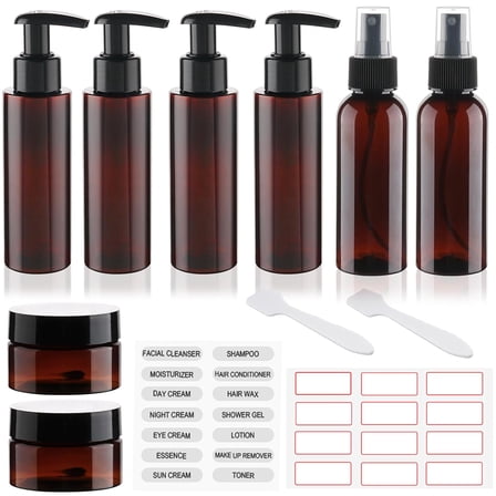 Travel Size Toiletries Bottles Containers 8 Pack Leakproof Squeezable Refillable Travel Accessories (3.4oz/100ml )