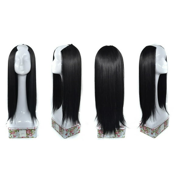 DOPI Women Straight Weft Synthetic Hair U Part Lace Wig Lifelike Human Hair