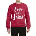 thumbnail image 2 of Wild Bobby Love Like Jesus Inspirational/Christian Unisex Crewneck Graphic Sweatshirt, Vintage Heather Red, Small, 2 of 5
