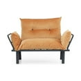 thumbnail image 4 of Loveseat with Metal Frame,Modern Small Couch with Tufted Upholstered Fabric,Comfy Couches for Living Room, Leisure Furniture with adjustable Backrest  for Dorm,Office,and Apartment,Mustard, 4 of 7