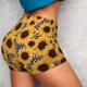 thumbnail image 4 of Balery Artistic Zebra Print Sunflower Pantalones cortos de entrenamiento estampados para mujer, sin costuras, ajustados, para gimnasio, yoga, correr, deportes, ejercicio activo, fitness.-X-Large, 4 of 8