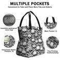 thumbnail image 2 of Skull Gothic Pattern Drawstring Insulated Lunch Bag for Women, Stain-Resistant Large Lunch Tote with Multi-Pockets for Work Office, 2 of 2
