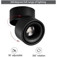 thumbnail image 3 of 18W Adjustable Surface-Mounted Spotlight - 11*11CM LED Downlights Ceiling Light Adjustable Angle Ceiling Sconce COB Lamp, 360° Rotatable (Black-4000K) [Energy Class A+], 3 of 5