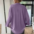 thumbnail image 4 of HongQid Womens Oversized Deep V Neck Sweatshirts Casual Collared Long Sleeve Ribbed Knit Pullover Tops, 4 of 4