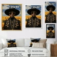 thumbnail image 4 of Designart "Yellow and Black Fashion Beauty I" Fashion Canvas Wall Art - Glam Black Dior Bedroom Canvas Wall Art, 4 of 6