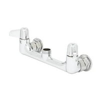 T&S Brass - 8'' Wall Mount Faucet, Lever Handles, 1/2'' BSPP Inlets, Less Nozzle