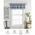thumbnail image 6 of Blue Navy Striped Curtain Valance for Windows/Living Room/Kitchen/Bathroom/Café, Short Rod Pocket Tier Curtain Window Treatment Panel Modern Ombre Abstract Lines Pattern Topper Curtain 54''x18'', 6 of 6