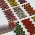 32-Piece 8mm Tall Diorama-Flowers-Grass Point Leaf Miniature-Clusters ...