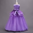 thumbnail image 4 of Trendfront Girls Dress Crew Neck Sleeveless Floral Bowknot Long Formal Princess Gown Birthday Party Evening Gown 5-16 Years, 4 of 6