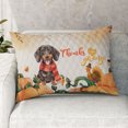 thumbnail image 2 of Happy Thanksgiving Dachshund with Turkey Pumpkins Autumn Vibes Quilt Pillowcase Wiener Dog Lover Gifts Idea Throw Pillow Cover Bed Home Decor - 12018, 2 of 5