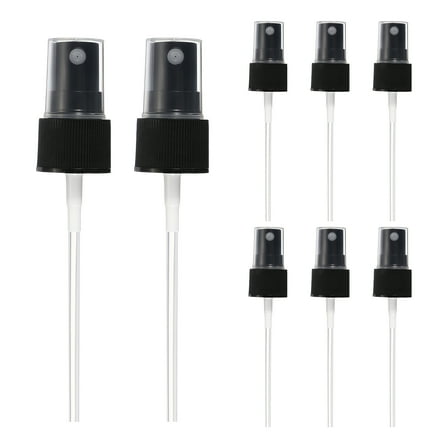 Uxcell Fine Mist Spray Top, Spray Bottle Top Nozzle Sprayer Reusable Replacement for 20 Caliber Bottles Pump - Fitting For(Essential Oil Bottles/Perfumes/Cleaning Solution) 8 Pcs & Black