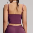 thumbnail image 3 of Felirenzacia Women's Running Sports Fitness Moist Wicking Quick Dry Cropped Halter Camisoles, Active Yoga Gym Tank Top,Purple,S, 3 of 5