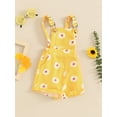 thumbnail image 3 of Bagilaanoe Toddler Baby Girl Summer Jumpsuit Shorts Sleeveless Daisy Romper Overalls 6M 12M 18M 24M 3T 4T Kids Short Pants Summer Clothes, 3 of 7