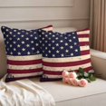 thumbnail image 2 of Independence Day Pillow Covers 2 Pack American Flag Retro Abstract Style Pillowcase Waterproof Outdoor Throw Pillow Cover for Patio Garden Square Cushion 16”x16”, 2 of 9