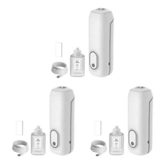 mmirethe Large Capacity Essential Oil Diffuser Nebulizing High Mist Output Aromatherapy for Home Gray Type A 3Set