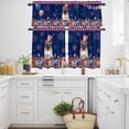 thumbnail image 3 of Independence Day Kitchen Curtains Valances and Tiers Set of 3 Cartoon Pug Dog Cute Puppy Colorful Poppy Tier Curtains and Valance with Rod Pocket for Small Windows, 27.5"x24", 3 of 9
