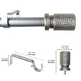 thumbnail image 3 of Urbanest 1" Hammered Adjustable Curtain Rod with Designer Finials — Heavy-Duty Metal Telescoping Rod, Easy Install, 84"–120″, Antique Silver/Pewter, 3 of 7