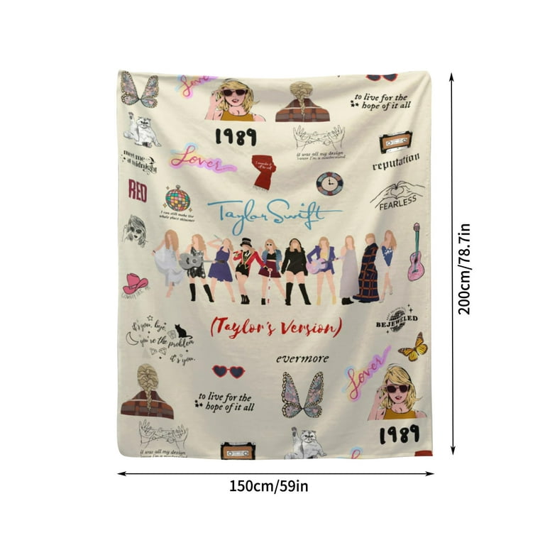 Taylor Swift Merch  Taylor Girls Pop Singer Inspired Throw Flannel Blanket  Gifts for Music Lovers Women Girls,Cozy Travel Blanket Perfect for Sofa  Bed,TS Fans Gifts 