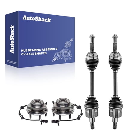 AutoShack Front CV Axle Shaft Wheel Hub Bearing Assembly for Chevrolet & GMC, Trailblazer 2002-2009 Envoy 2002-2009, 4WD L6 4.2L V8 5.3L - Driver and Passenger Side - With ABS, 6-Lugs