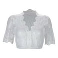 thumbnail image 5 of Bavarian Oktoberfest Dirndl Blouse Traditional White Crop Top Stretch Lace Sleeve German Festival Apparel Lace Tops Womens plus Size Short Sleeve plus Size Crop Top Women Shirts And Blouses for Work, 5 of 8