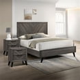thumbnail image 4 of Furniture of America Hean 3pc Wood Gray Bedroom Set - Queen + 2 Nightstands, 4 of 7