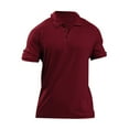 thumbnail image 5 of Vivianyo HD Men's Muscle V Neck Polo Shirts Slim Fit Solid Short Sleeve Cotton Golf T-Shirts Ribbed Knit Soft Tees Wine, 5 of 6