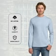 thumbnail image 2 of Wire Delight Men’s Crewneck Long Sleeve Tee, Durable Cotton Classic Fit T-shirts, Light Blue, XL, 2 of 5