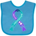 thumbnail image 3 of Inktastic Suicide Prevention Blue and Purple Ribbon with Hearts Boys or Girls Baby Bib, 3 of 4