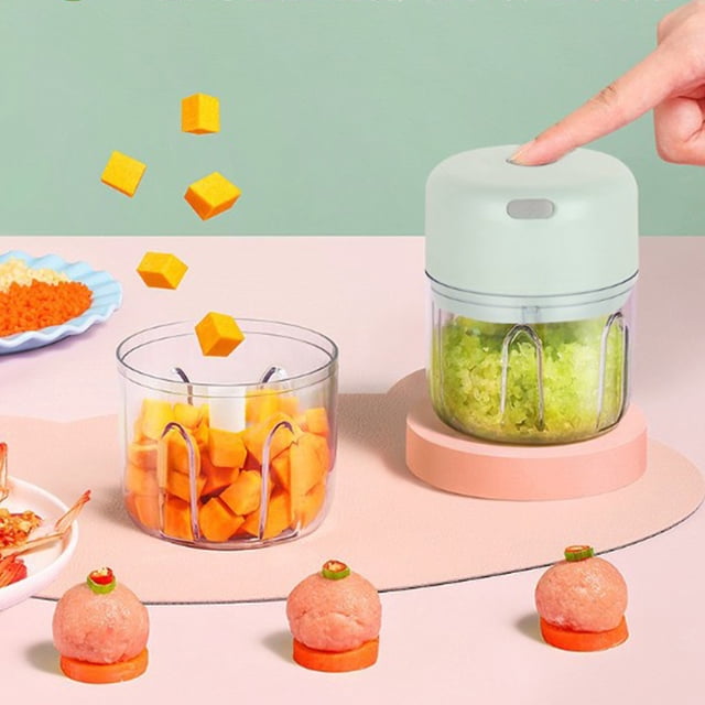 Qaailabf Mini Food Processor Wireless Vegetable Masher 250ML, Portable Crusher with USB Charging, Rainproof Garlic Masher for Ice Cubes, Spices, Onions, Nuts, Ginger, BPA-Free