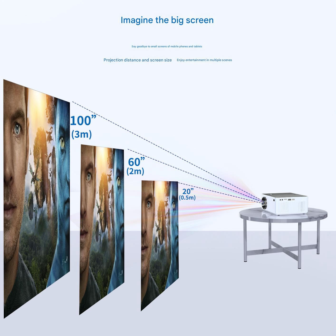 Projector with WiFi and Bluetooth,5G WiFi 16000L Native 1080P Video Projector, Portable Movie Projector,Compatible with TV Stick, Smartphone, Tablet, PC,HDMI,VGA,USB,AV