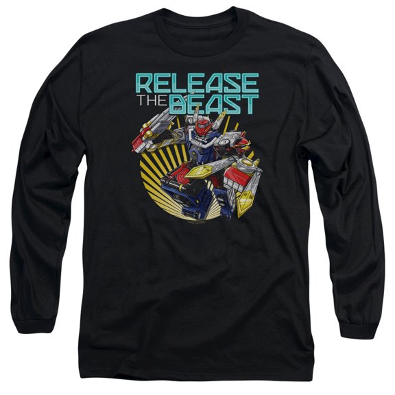 Power Rangers Beast Release Long Sleeve Adult 18/1 T-Shirt Black
