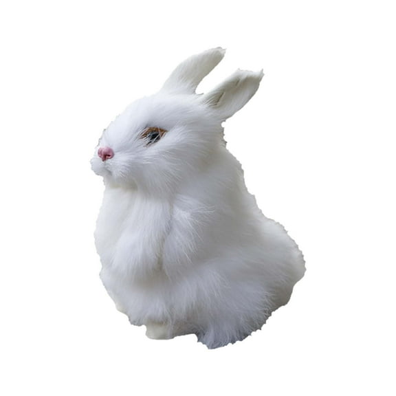 Realistic Furry Easter Bunny Lifelike Home Toy for Photography Props Party Collectible