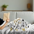 thumbnail image 3 of Dream Soft Flannel Fleece Throw Blanket, Swirls with Arrows and Dots Inspirational Dream Big Calligraphy Illustration, Cozy Plush for Indoor and Outdoor Use, 50" x 70", Pale Brown Black, by Ambesonne, 3 of 5