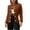 Brown, variant on BSDJILFG Tweed Blazers for Women Y2K Cropped Jackets Button Down Long Sleeve Varsity Business Outfits