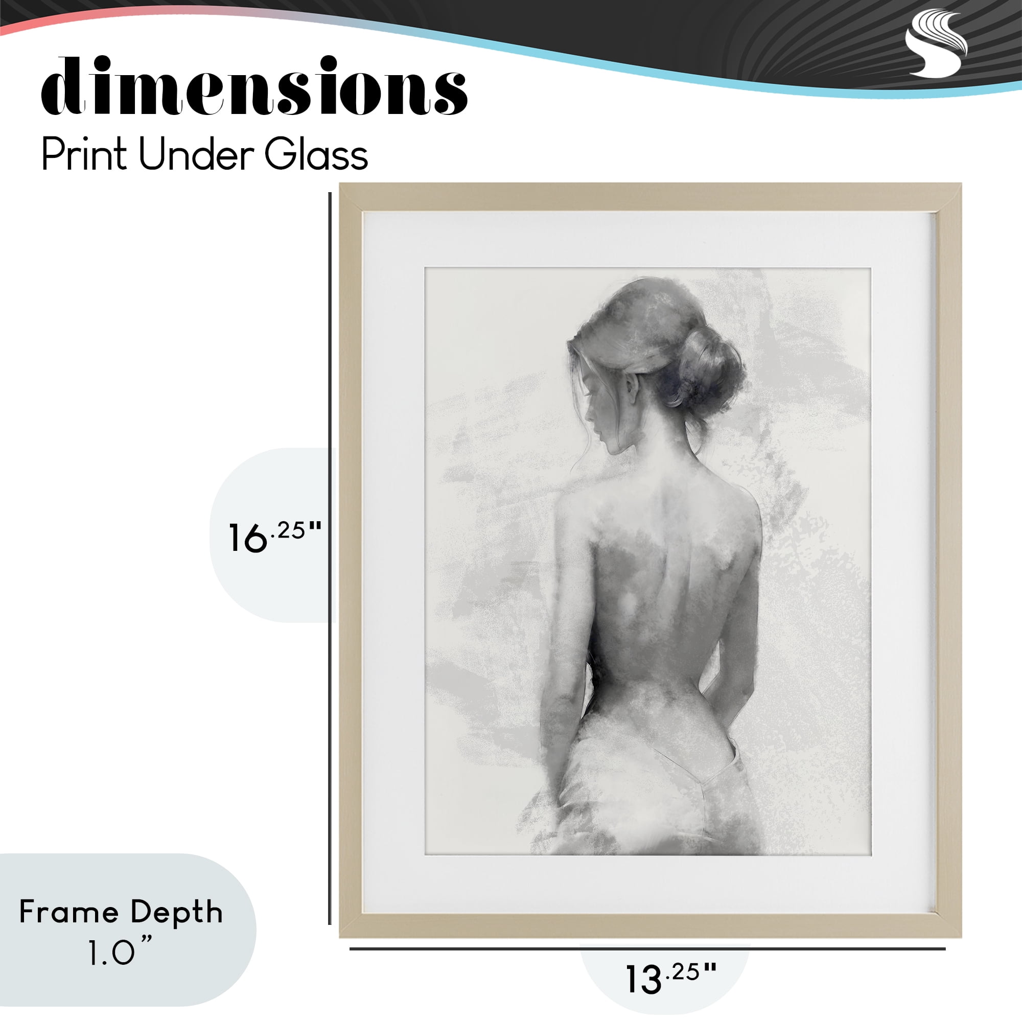 Stupell Industries Mine Elegant Figure Birch Framed Print Under Glass, design by Kim Allen